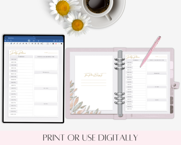 Simple Undated Digital And Printable Planner