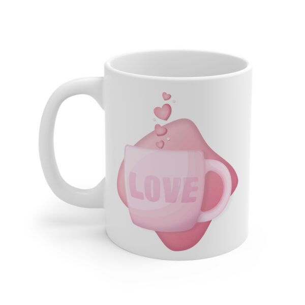 Cup of LOVE - Left Handed - 11oz - White - Image 2